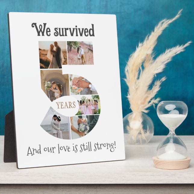 Fünfjähriges Hochzeitstag Fotoplatte (Seite)