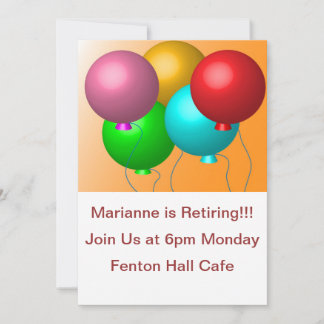 Fünftägige Balloons mit benutzerdefiniertem Text Einladung