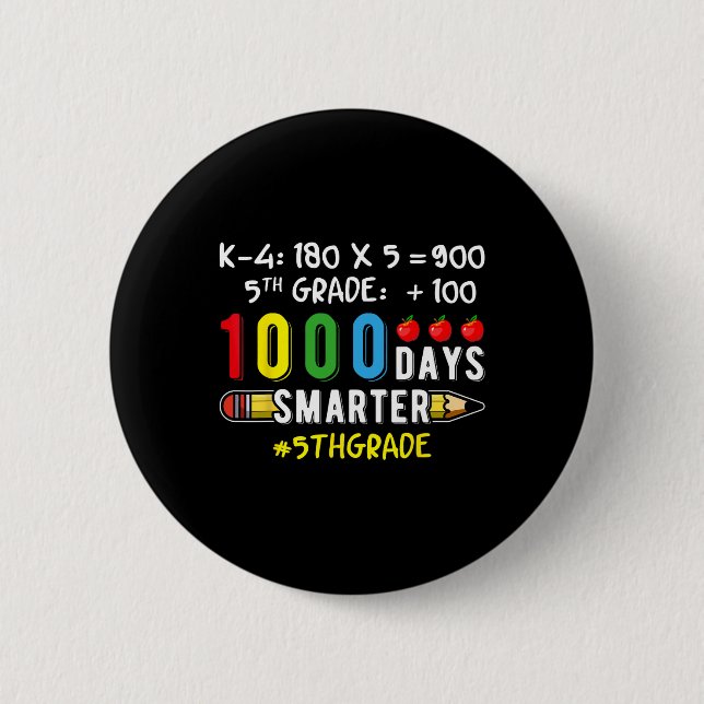 Fünfte 5. Klasse Lehrer Student 100 Schule 1000 Da Button (Vorderseite)