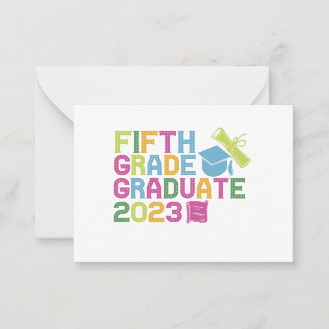 Fünfte Grade Graduate 2023 Abschluss - Urlaub Gesc Mitteilungskarte (Vorderseite)