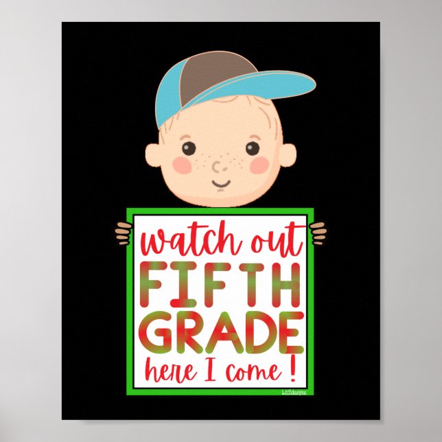 FÜNFTE GRADE HIER KOMME ICH lustig niedlich Poster (Vorne)