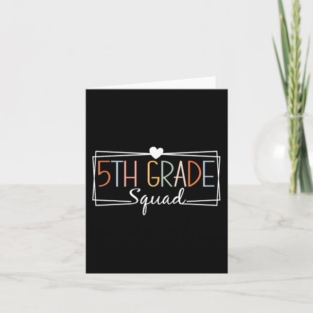 Fünfte Grade Squad Lehrer Kinder 5. Klasse Zurück Karte (Vorderseite)