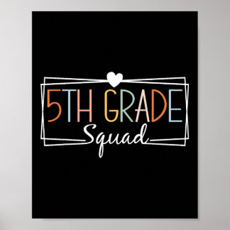 Fünfte Grade Squad Lehrer Kinder 5. Klasse Zurück Poster