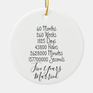 Fünfte Hochzeitstag 5 Jahre verheiratet Hochzeitsl Keramik Ornament
