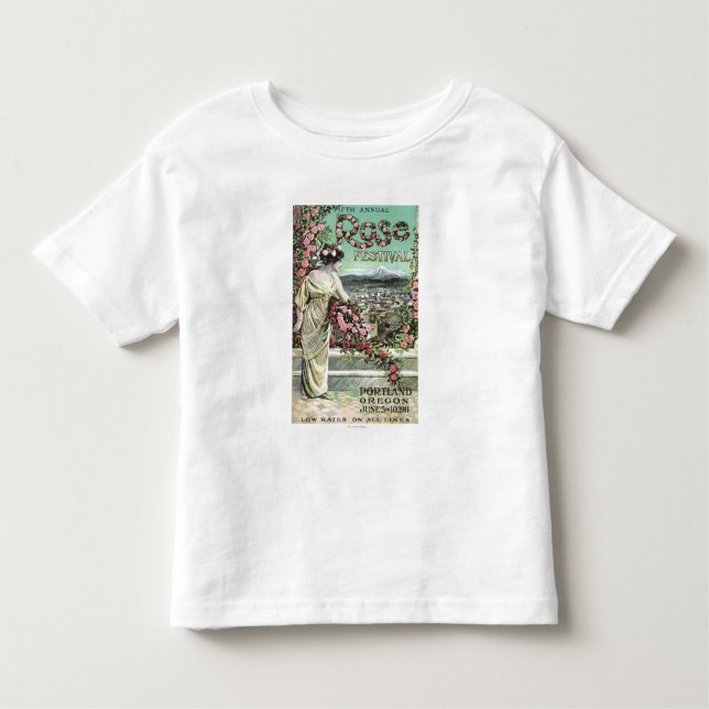 Fünfte jährliche Rosen-Festival-Anzeige Kleinkind T-shirt (Vorderseite)