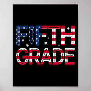 Fünfte Klasse amerikanische Flagge Star 1. Schulta Poster