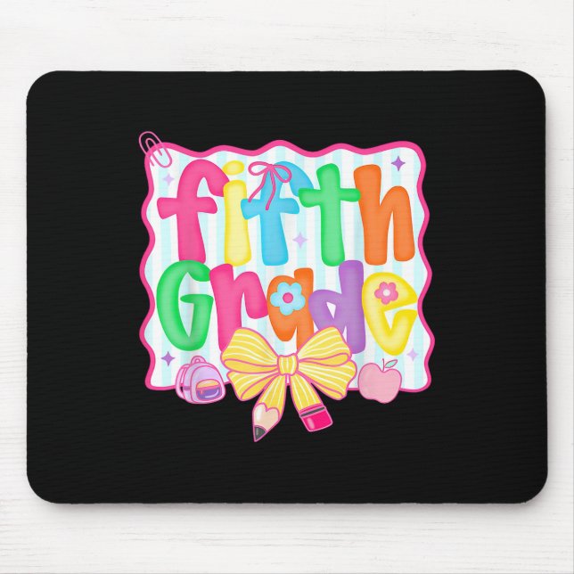 Fünfte Klasse Coquette Bow zurück zur Schule erste Mousepad (Vorne)