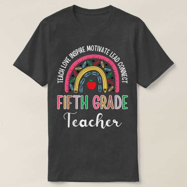 Fünfte Klasse Lehrer Lehrer Teach Liebe Inspiriert T-Shirt (Design vorne)