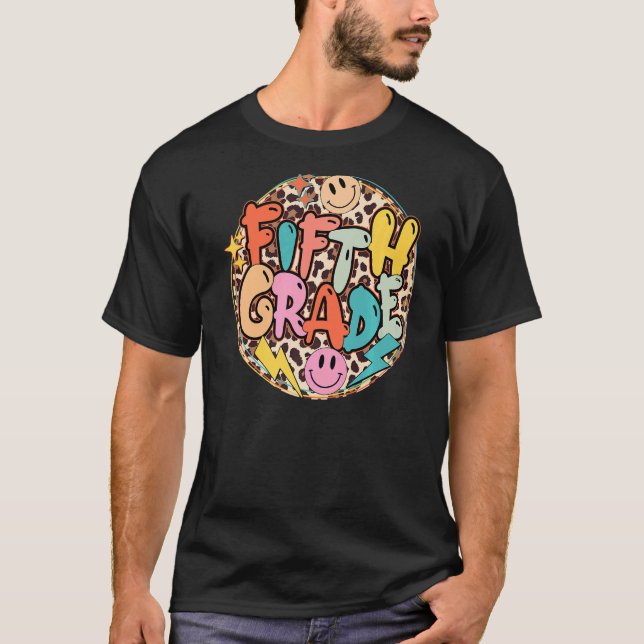 Fünfte Klasse Leopard Team Fünfte Klasse Lehrer zu T-Shirt (Vorderseite)
