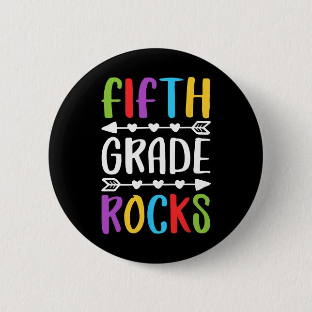 Fünfte Klasse Rocks 5. Klasse zurück zur Schule Button (Vorderseite)