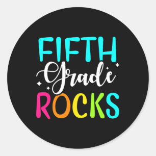 Fünfte Klasse Rocks Team 5. Klasse Lehrer Runder Aufkleber