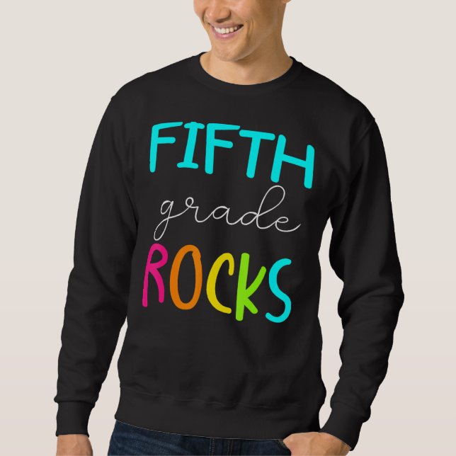 Fünfte Klasse Rocks Team 5. Klasse Lehrer Sweatshirt (Vorderseite)