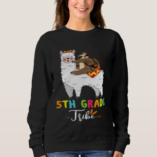 Fünfte Klasse Stamm-Schlittenfahrt Lama zurück nac Sweatshirt