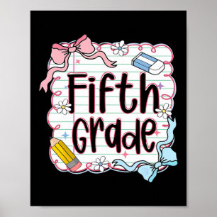 Fünfte Klasse Zurück zur Schule für Mädchen Rosa N Poster
