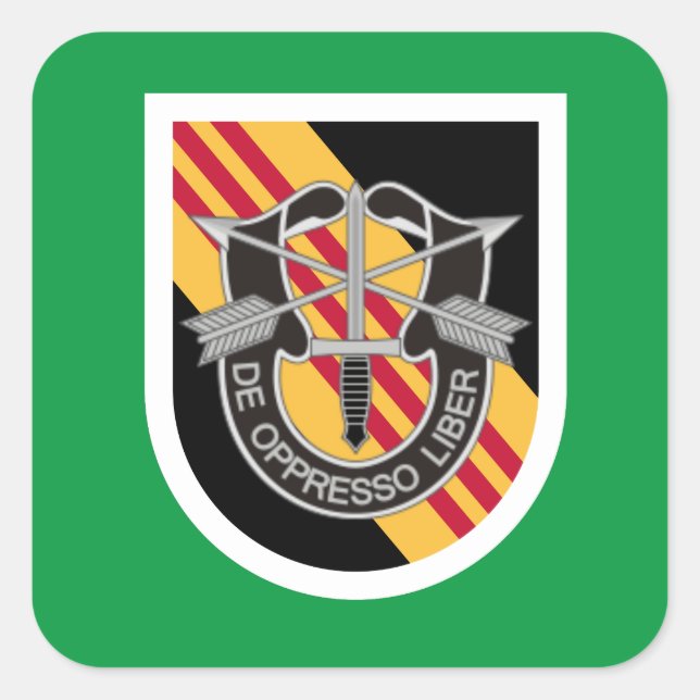 FÜNFTE SPEZIALKRÄFTE BERET FLASH/DUI QUADRATISCHER AUFKLEBER (Vorderseite)