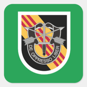 FÜNFTE SPEZIALKRÄFTE BERET FLASH/DUI QUADRATISCHER AUFKLEBER