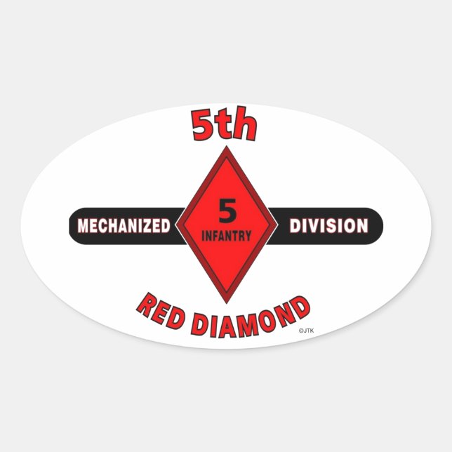 FÜNFTE UNTERTEILUNG "RED DIAMOND" (MECHANISIERT) OVALER AUFKLEBER (Vorderseite)