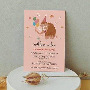 Fünfter 5 Geburtstagshühner Cartoon Niedlich Mammo Einladung