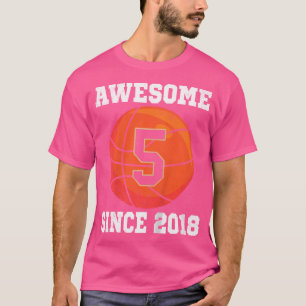 Fünfter Geburtstag Basketball über 5 Jahre alter S T-Shirt