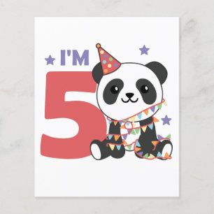 Fünfter Geburtstag Panda für Kinder 5 Jahre