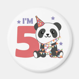 Fünfter Geburtstag Panda für Kinder 5 Jahre Magnet