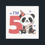 Fünfter Geburtstag Panda für Kinder 5 Jahre Napkin Serviette<br><div class="desc">Ein fünftes Geburtstagskandal für die Geburtstagsparty. Pandas sind niedliche Tiere und das Lieblingstier vieler Jungen und Mädchen. Ob Junge oder Mädchen zum Geburtstag ein Tier für fünf Jahre.</div>