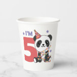 Fünfter Geburtstagspanda für Kinder 5 Jahre Papier Pappbecher<br><div class="desc">Ein fünftes Geburtstagskandal für die Geburtstagsparty. Pandas sind niedliche Tiere und das Lieblingstier vieler Jungen und Mädchen. Ob Junge oder Mädchen zum Geburtstag ein Tier für fünf Jahre.</div>