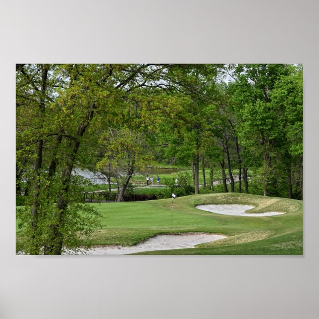 Fünfter Golfplatz Green, Eisenpferde, Leawood, Kan Poster (Vorne)