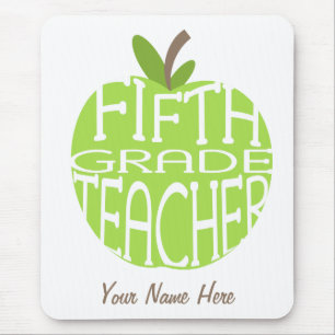Fünfter Grad-Lehrer Mousepad - grünes Apple
