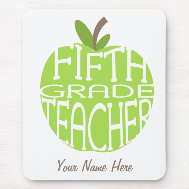 Fünfter Grad-Lehrer Mousepad - grünes Apple (Vorne)