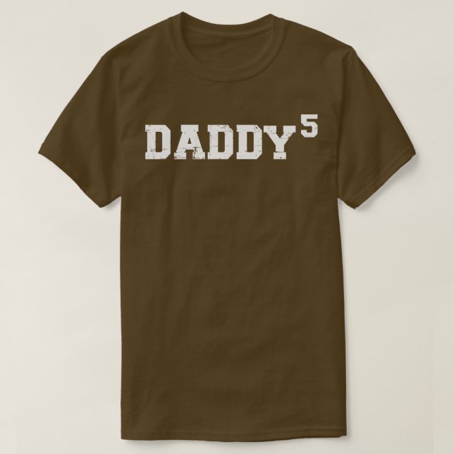 Fünfter Vater von fünf Kindervätern T-Shirt (Design vorne)