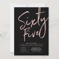 fünfundsechzig | Rose Gold & Black 65. Geburtstag