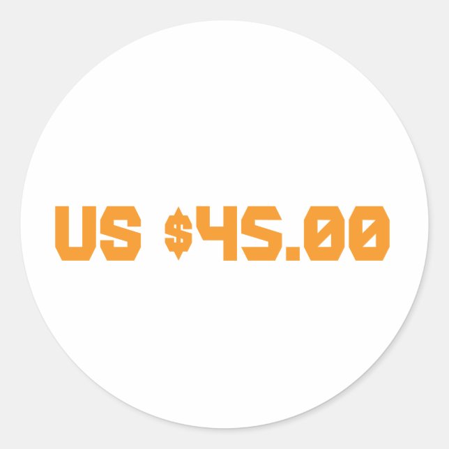 fünfundvierzig Dollar Runder Aufkleber (Vorderseite)