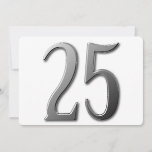 Fünfundzwanzig mit Informationen zur Rückseite Einladung