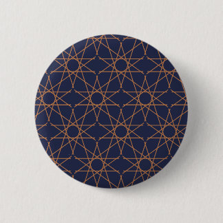 Fünfzackige Stern-Geometrie Indigo-Kupfer-Knopf Button