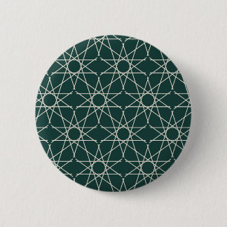 Fünfzackige Stern Geometrie Tiefes Teal Knopf Button
