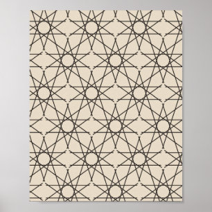 Fünfzackige Sterngeometrie in Sand und Tinte Poster