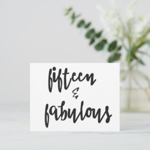 Fünfzehn & fantastisch Quinceanera 15. Geburtstags Postkarte