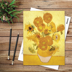 Fünfzehn Gelbe Sonnenblumen Vincent van Gogh Postkarte