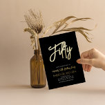 fünfzig | Black Chic Script 50. Geburtstagsparty Folieneinladung<br><div class="desc">Feiern Sie Ihren besonderen Tag mit dieser stilvollen 50. Geburtstagsfoto-Einladung. Dieses Design zeichnet sich durch eine schicke Schrift "50" mit einem sauberen Layout aus. Sie können die Briefmarke der reellen Folie wählen (Gold,  Silber,  Rose Gold). Weitere Designs und Party-Zubehör sind in meinem Shop BaraBomDesign erhältlich.</div>