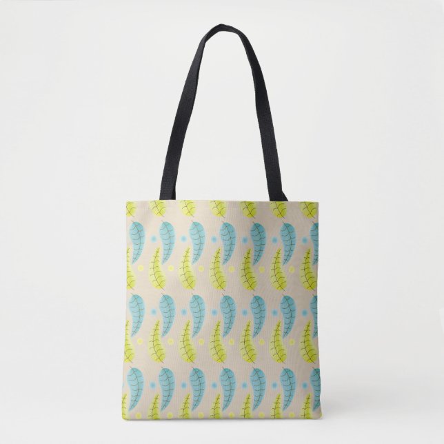 Fünfzig - Chartreuse und Aqua Blätter Tasche (Vorderseite)