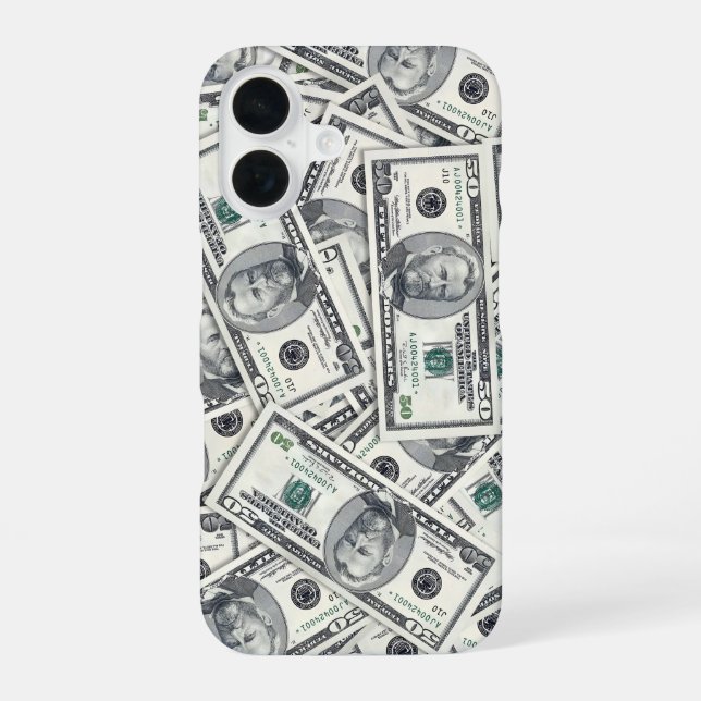 Fünfzig-Dollar-Schein-Geldmuster iPhone 16 Hülle (Rückseite)