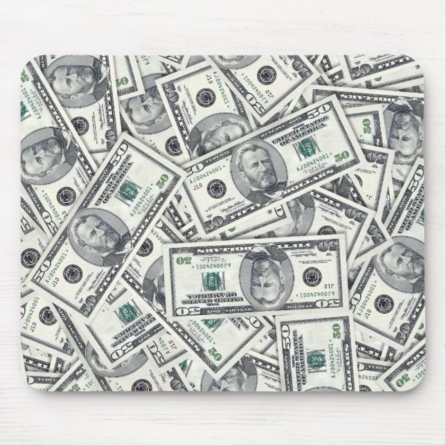 Fünfzig-Dollar-Schein-Geldmuster Mousepad (Vorne)