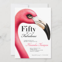 Fünfzig Fabelhafte Rosa Flamingo 50. Geburtstagsfe