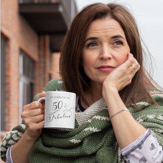 Fünfzig Fabulous Personalisiert 50. Geburtstag Kaffeetasse (Von Creator hochgeladen)