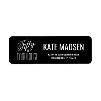 Fünfzig & FABULOUS Schwarz-weiß 50. Geburtstagsadr