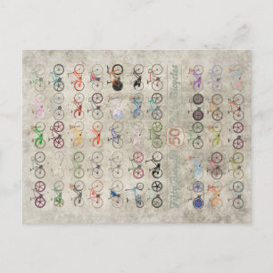 Fünfzig Fahrräder Postkarte