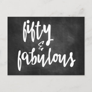 Fünfzig & Fantastisch - 50. Geburtstag Kreidetafel Postkarte