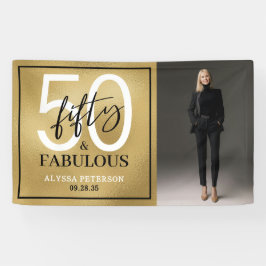 Fünfzig & Fantastisch Gold Schriftzug 50. Geburtst Banner