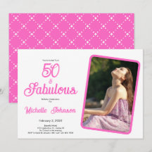 Fünfzig & Fantastisch Pink Schwarz 50. Geburtstags